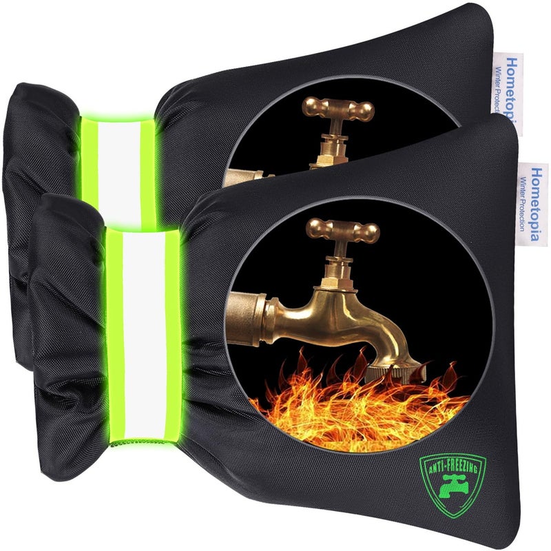 2Pack Outdoor Faucet Covers for Winter Pro 67 W x 83 H Outdoor Water Faucet Cover Socks for Winter Freeze Protection Pipe Insulation Reusable Waterproof Insulated Spigot backflow CoverBlack