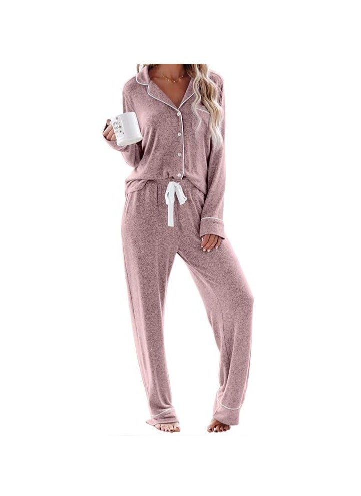 Generic - Women's Pajama Sets Long Sleeve Button Down Sleepwear Nightwear Soft Pjs Lounge Sets - Image 1