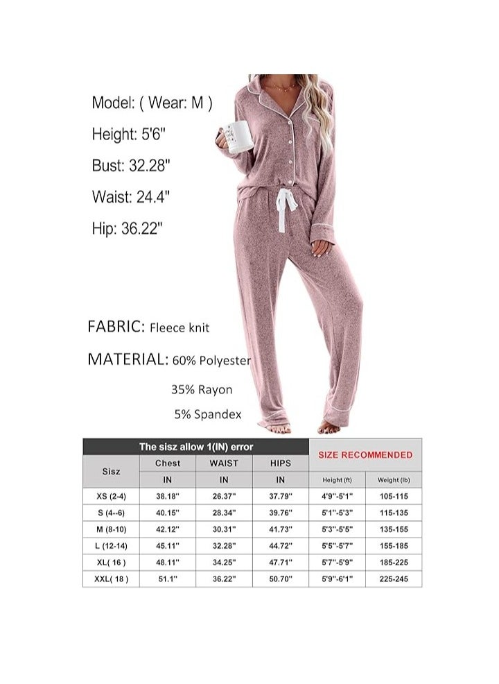 Generic - Women's Pajama Sets Long Sleeve Button Down Sleepwear Nightwear Soft Pjs Lounge Sets - Image 1