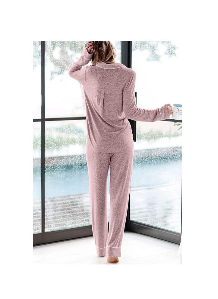 Generic - Women's Pajama Sets Long Sleeve Button Down Sleepwear Nightwear Soft Pjs Lounge Sets - Image 1