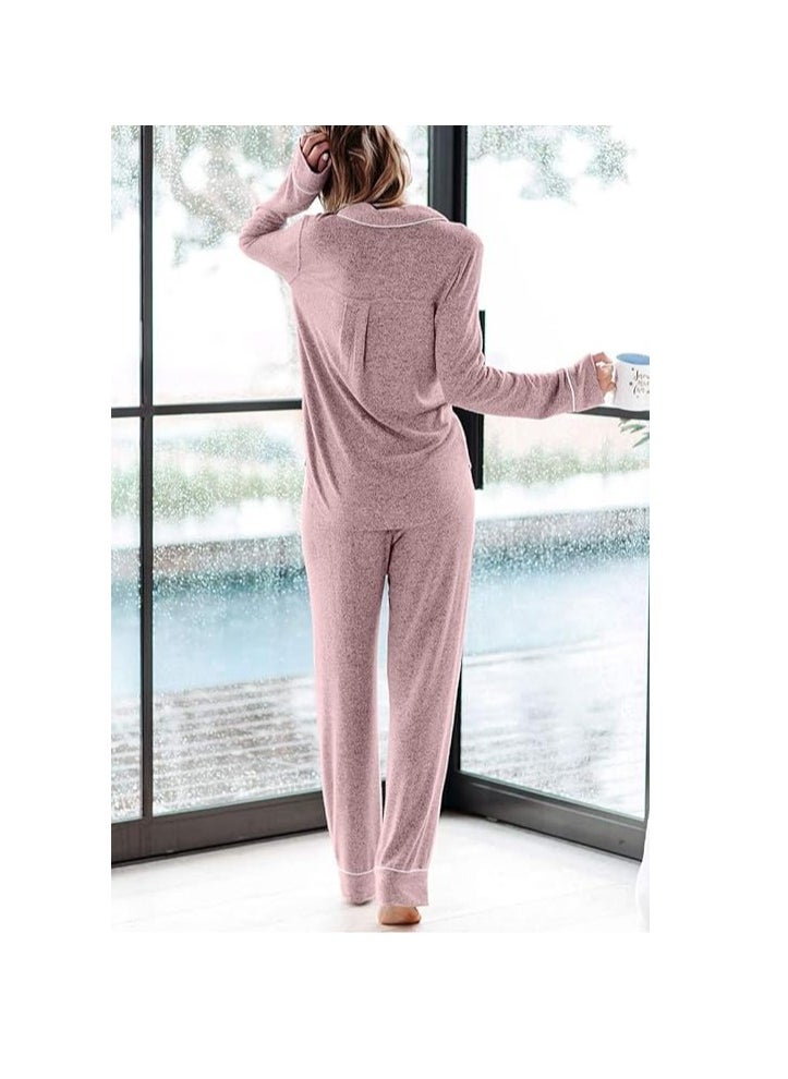 Generic - Women's Pajama Sets Long Sleeve Button Down Sleepwear Nightwear Soft Pjs Lounge Sets - Image 1