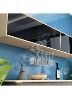 plantex Plantex Wine Glass Rack/Holder Upside Down Glass Hanging Organizer/Glass Hanging Stand For Pubs/Kitchen/Bars (Double Line - L20 X W9 Inches), Hanging Shelves  - Image 3