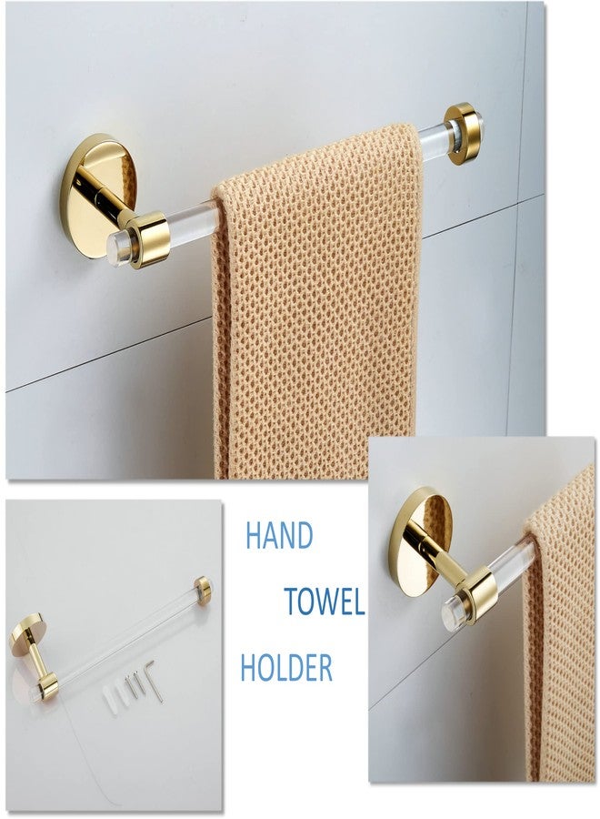 SHUNLI Gold Bathroom Hardware Accessories Set - Acrylic Hand Towel Holder Toilet Paper Holder Towel Hook - Wall Mounted Bath Towel Bar Set 3 Pieces SHUNLI - Image 2