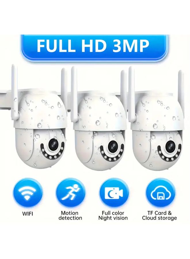 3MP Full HD Wireless Outdoor Security Camera IPX6 PTZ 355 Degree Motion Detection - Image 1