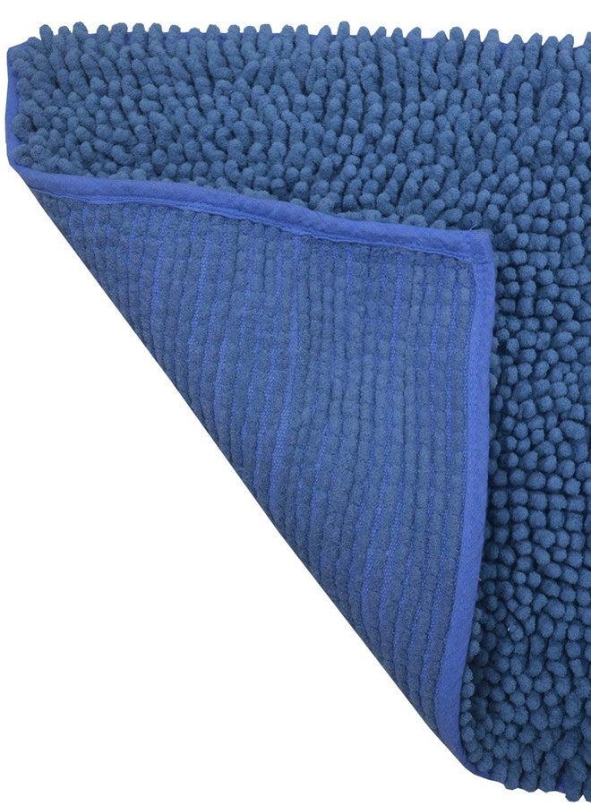 BIANCA Thick Shaggy Anti Slip Bath Mat -1pc Medium (Yakuza) | Fluffy & Soft Bath Rug, Floor Mat, Suitable for Bathroom | with Super Water Absorbency & Quick Dry Technology Solid-Blue - Image 5