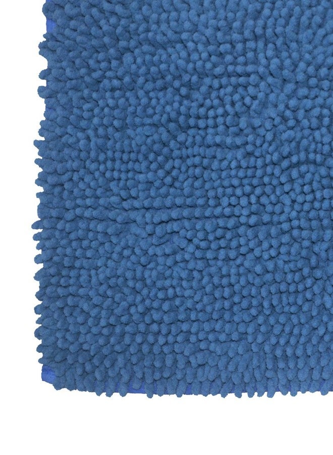 BIANCA Thick Shaggy Anti Slip Bath Mat -1pc Medium (Yakuza) | Fluffy & Soft Bath Rug, Floor Mat, Suitable for Bathroom | with Super Water Absorbency & Quick Dry Technology Solid-Blue - Image 3