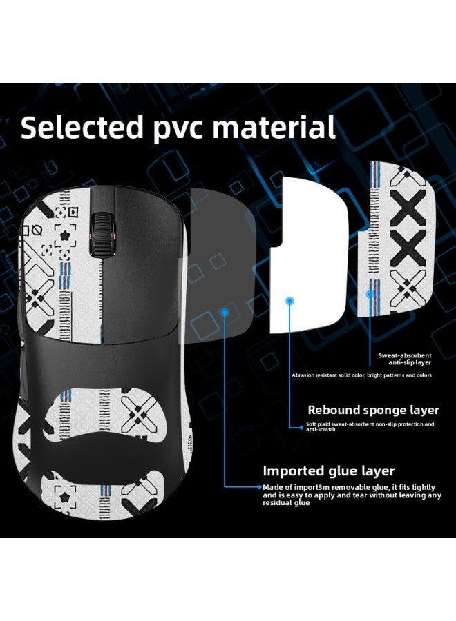 For Black Jue AJ099 Mouse Anti-slip Sticker Sweat-absorbent Anti-sweat Sticker Anti-slip Sticker Aj099 Palm Protective Film Side Sticker-Color:[half Pack] Red Printing A [send Clean Cotton]]