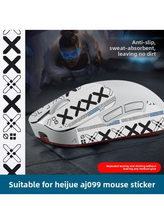 For Black Jue AJ099 Mouse Anti-slip Sticker Sweat-absorbent Anti-sweat Sticker Anti-slip Sticker Aj099 Palm Protective Film Side Sticker-Color:[half Pack] Red Printing A [send Clean Cotton]]