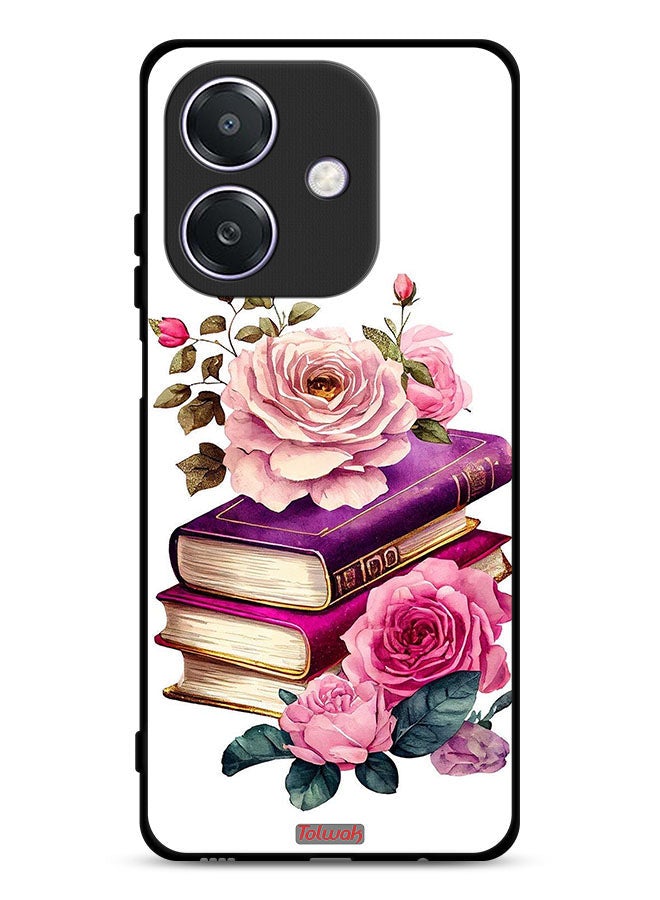 Tolwak Oppo A3x 5G Protective Case Cover Roses And Books - Image 1