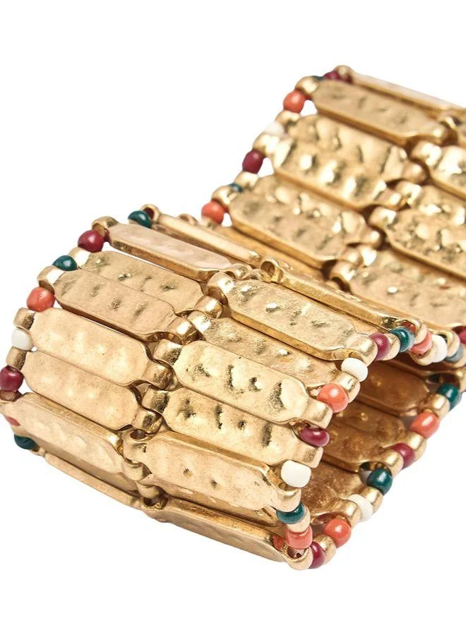 بارفوا سوار عريض مع قضبان وخرز