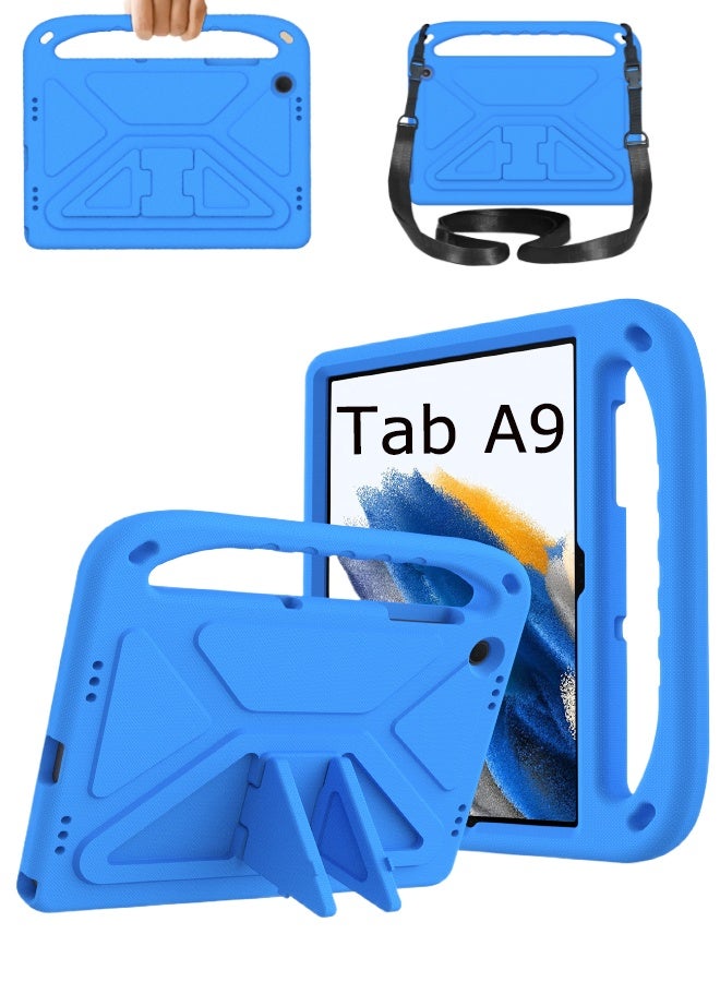 Case for pad Samsung Galaxy Tab A9（2023） SM-X110 /SM-X115, Kid Case Friendly Shockproof Protective Case, Handle Stand Heavy Duty Tablet Cover (Blue, 8.7in) - Image 1