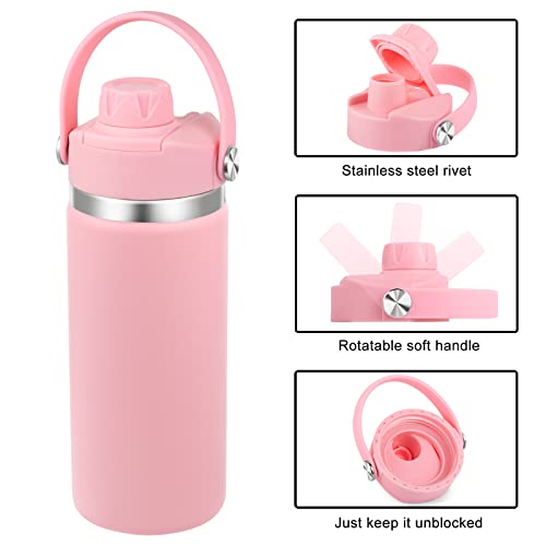 DBIW Lid for Hydro Flask 32 40 oz Wide Mouth, Replacement Lids Compatible with Hydro Flask Wide Mouth Water Bottle, Top Spout Lid with Handle, Wide Mouth Lid Chug Cap Accessories, Light Pink - Image 3