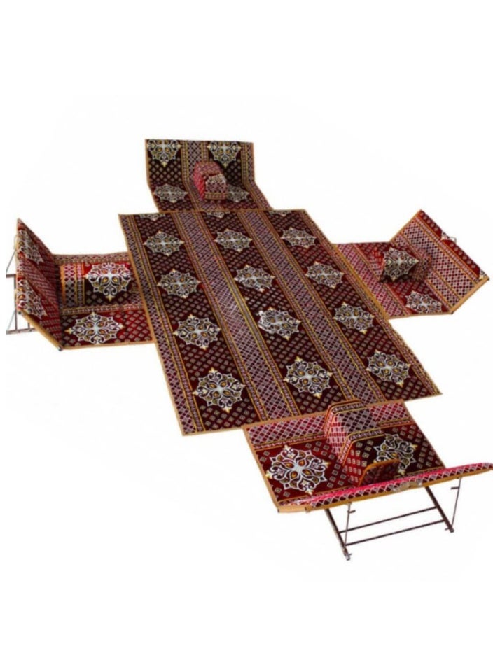 سمارت هوم طقم جلسة أرضية 9 قطع – فرشة أرضية مقاس 300×200 سم مع 4 كراسي أرضية مقاس 120 سم لشخصين و4 مراكي مريحة، جلسة عربية عصرية للمنزل والاستقبال - Image 1