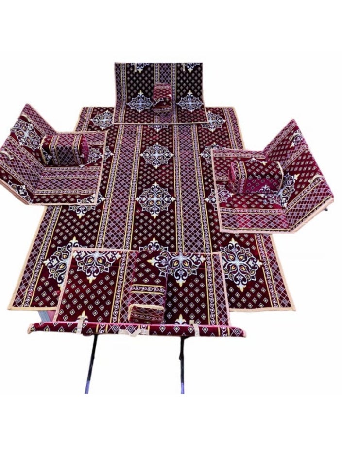 سمارت هوم طقم جلسة أرضية 9 قطع – فرشة أرضية مقاس 300×200 سم مع 4 كراسي أرضية مقاس 120 سم لشخصين و4 مراكي مريحة، جلسة عربية عصرية للمنزل والاستقبال - Image 4