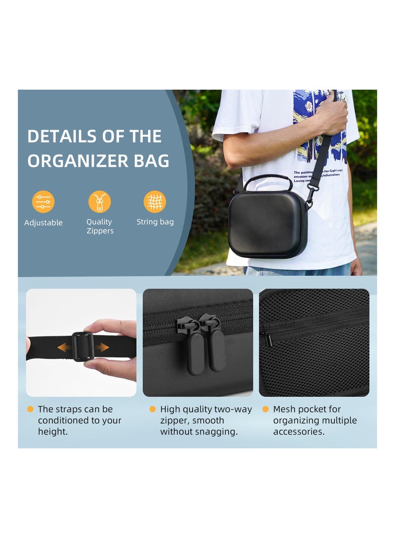 Hard Shell Carrying Case for Osmo Pocket 3, Portable PU Protective Bag for DJI Osmo Pocket 3 Creator Combo Camera Accessories with Shoulder Strap - Image 2