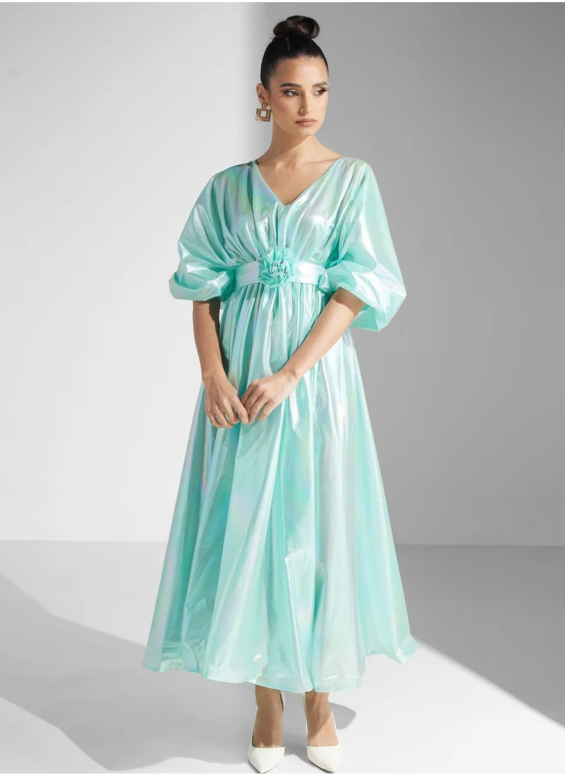 Golden Apple Tie Detail Tiered Dress