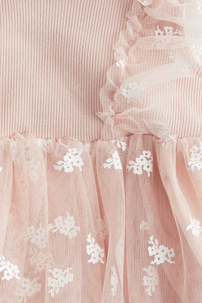 H&M Printed tulle-skirt dress