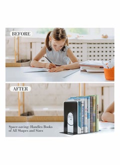 Excefore Bookends, Universal Premium Bookends for Shelves, Heavy Duty Metal Bookend Support  - Image 3