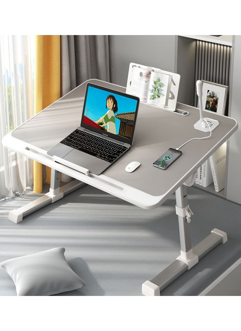 CityRiya-Long - Laptop Desk Foldable Lap Desk for Bed Bed Desk for Laptop Portable Laptop Table Small Laptop Bed Tray Table Computer Bed Table with Storage Drawer for Laptop Working, Eating and Writing - Image 1