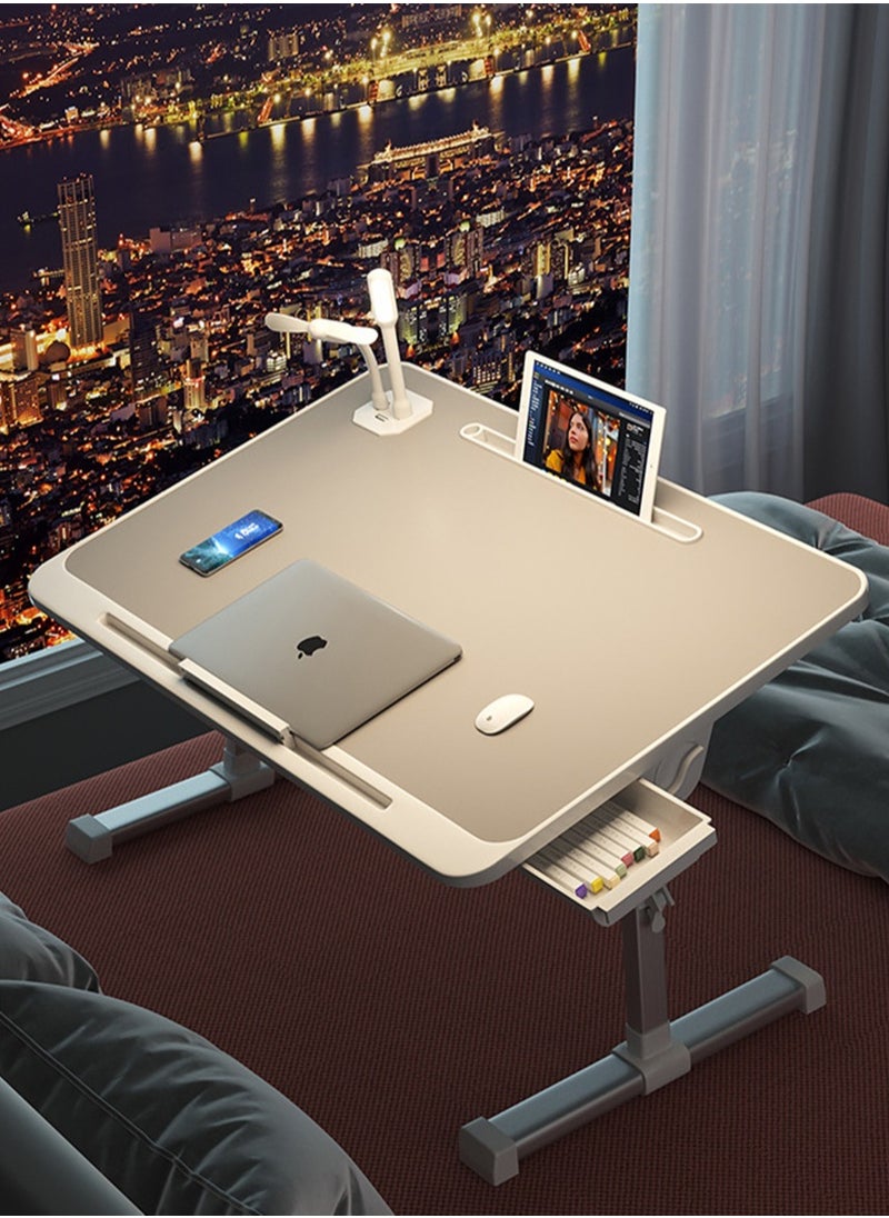 CityRiya-Long - Laptop Desk Foldable Lap Desk for Bed Bed Desk for Laptop Portable Laptop Table Small Laptop Bed Tray Table Computer Bed Table with Storage Drawer for Laptop Working, Eating and Writing - Image 1