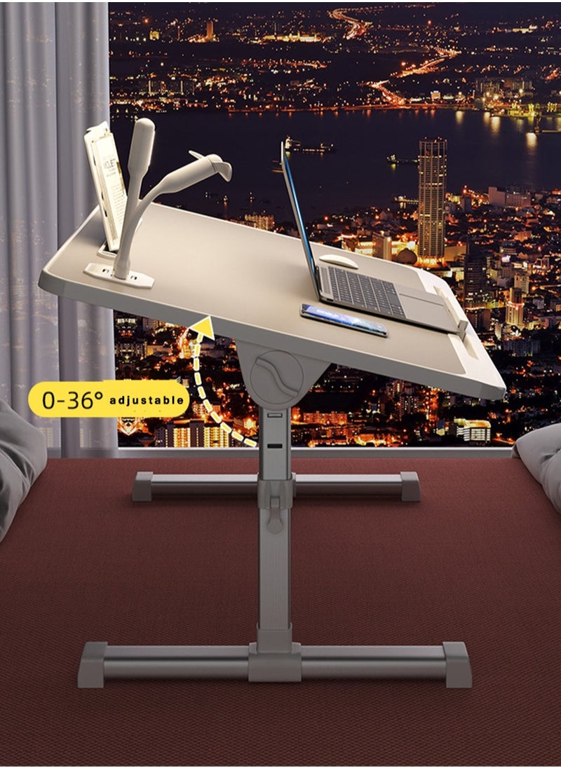 CityRiya-Long - Laptop Desk Foldable Lap Desk for Bed Bed Desk for Laptop Portable Laptop Table Small Laptop Bed Tray Table Computer Bed Table with Storage Drawer for Laptop Working, Eating and Writing - Image 1