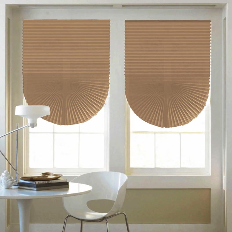 Changshade 6-Pack Temporary Pleated Paper Blinds for Window, Cut to Size Adhesive Paper Shades, Portable Room Darkening Stick on Pleated Blinds, No Drilling and Easy to Install, 36" W x 72" H, Brown - Image 2