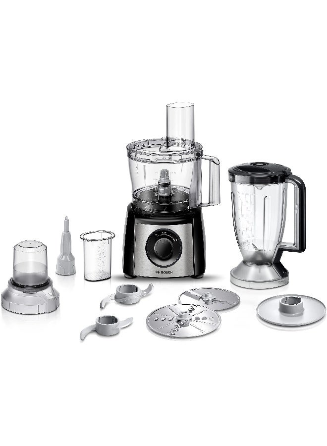 Bosch Food processor MultiTalent 3 800 W Black, Brushed stainless steel 3.6 kg 800 W MCM3501MGB black - Image 1