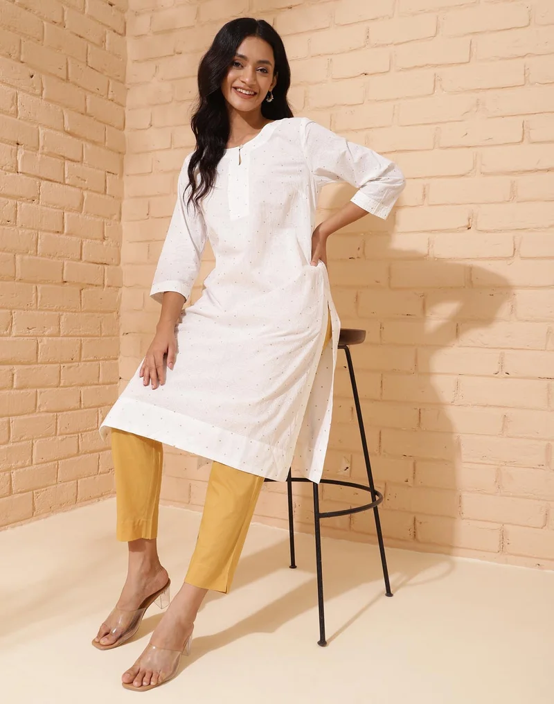 Fabindia Printed Knee Length Kurta