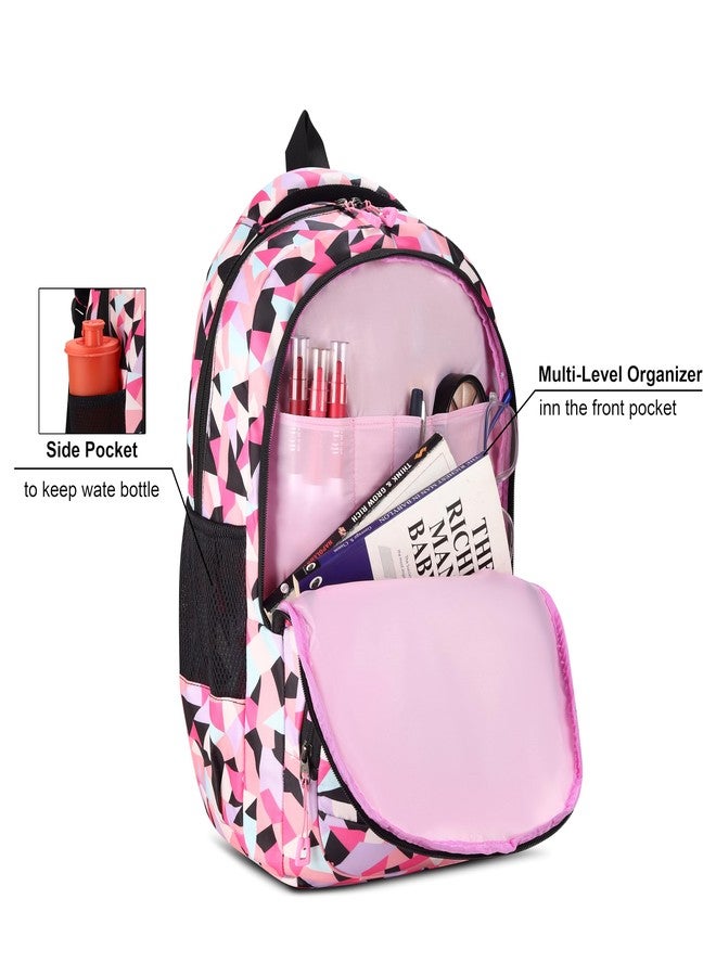 CLUCI Kids 35L Printed Pink Best Stylish 4 compartments Lightweight Spacious Waterproof Casual/Picnic/Tuition/School Bag/Backpack for Children Boys And Girls (Purple Black) - Image 4
