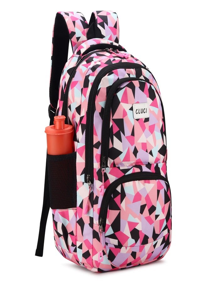 CLUCI Kids 35L Printed Pink Best Stylish 4 compartments Lightweight Spacious Waterproof Casual/Picnic/Tuition/School Bag/Backpack for Children Boys And Girls (Purple Black) - Image 1
