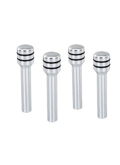 AUTO MT Silver 4PC Set Universal Door Lock Knob Pull Pin Aluminum Interior Item All Car SUV Van Truck  - Image 1