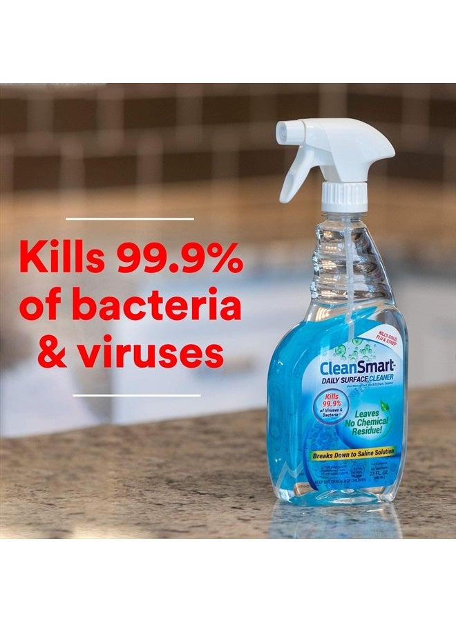 CleanSmart Daily Surface Cleaner and Pet-safe Disinfectant, Kills 99.9% of Viruses & Bacteria, 23 ounce Spray (pack of 2) - Image 4