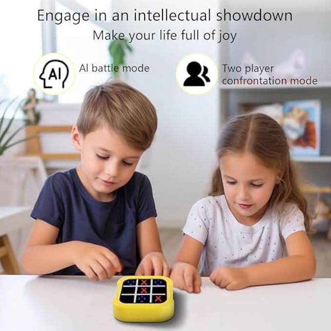 TIC TAC TOE ELECTRONIC GAME, HANDHELD PUZZLE CONSOLE, CLASSIC NOUGHTS AND CROSSES, FAMILY TRAVEL GAME FOR EDUCATIONAL FUN AND MEMORY GROWTH, PORTABLE FOR CHILDREN - Image 5