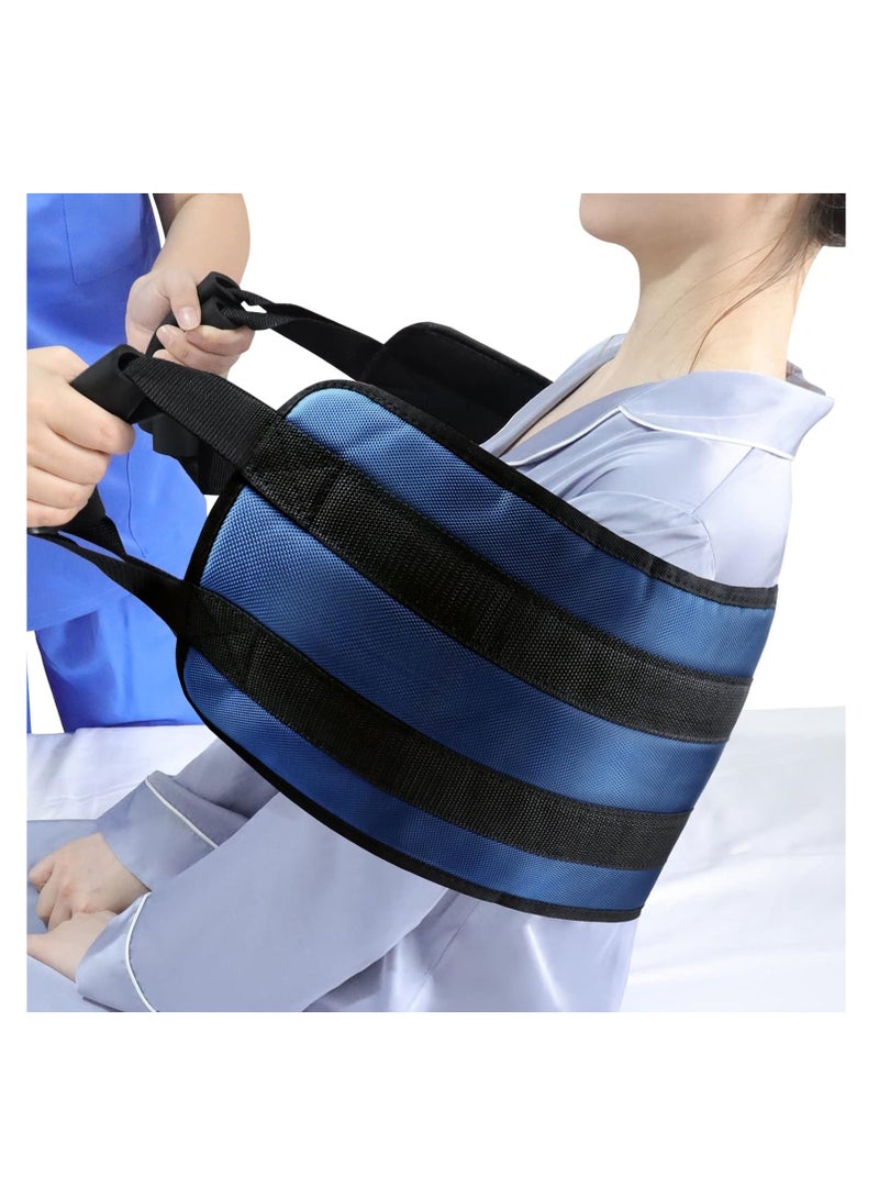 McDou Padded Bed Transfer Nursing Sling for Patient, Elderly Safety Lifting Aids, Anti Slip Handle, Elderly Back Lift Mobility Belt, Used for Home Health Transfer Sling(Dark Blue) - Image 1