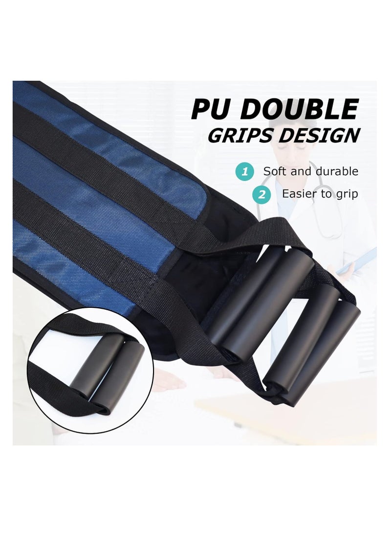 McDou Padded Bed Transfer Nursing Sling for Patient, Elderly Safety Lifting Aids, Anti Slip Handle, Elderly Back Lift Mobility Belt, Used for Home Health Transfer Sling(Dark Blue) - Image 3
