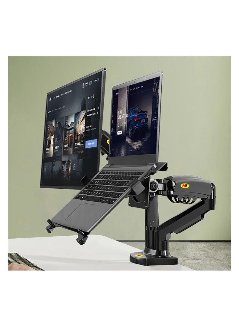 ارواق الغاز الربيع المزدوج رصد الذراع حامل سطح المكتب 17 "-27" 10 "-17" حامل الكمبيوتر المحمول الهواء الصحافة جبل قوس تحميل - Image 2