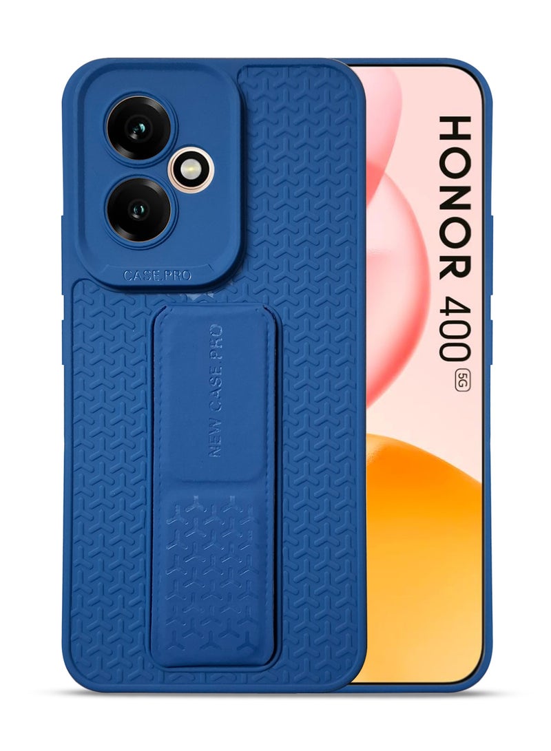 Honor 400 Hand Grip Case Cover - Magnetic Hand Grip Holder & Kickstand Case For Honor 400 - Strong Grip for Magnetic Car Holder, Stylish Silicone Case & Functional, Ultimate Convenience & Hands-Free Viewing - Navy Blue - Image 1