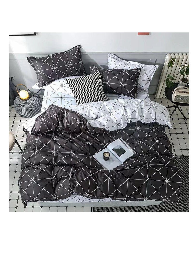 Pattern of Geometric Elements Home Bedding 6pcs Duvet covers set Digital Print Polyester Flat Bed with Pillowcase 100% Polyester