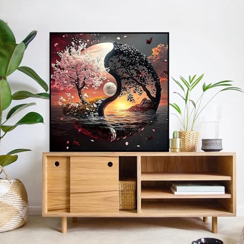 mrpwnle Tree of Life Diamond Art Kits for Adults, Tree of Life Diamond Painting Kits for Adults, 5D Diamonds Painting, DIY Full Drill Gem Art Crafts Kit Home Wall Decor Gifts 13.8x13.8 inch - Image 3