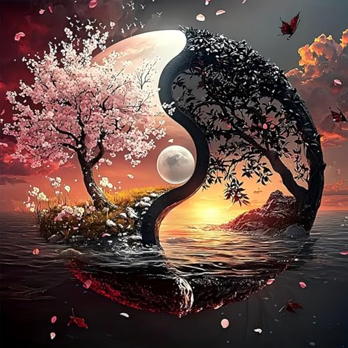 mrpwnle Tree of Life Diamond Art Kits for Adults, Tree of Life Diamond Painting Kits for Adults, 5D Diamonds Painting, DIY Full Drill Gem Art Crafts Kit Home Wall Decor Gifts 13.8x13.8 inch - Image 1