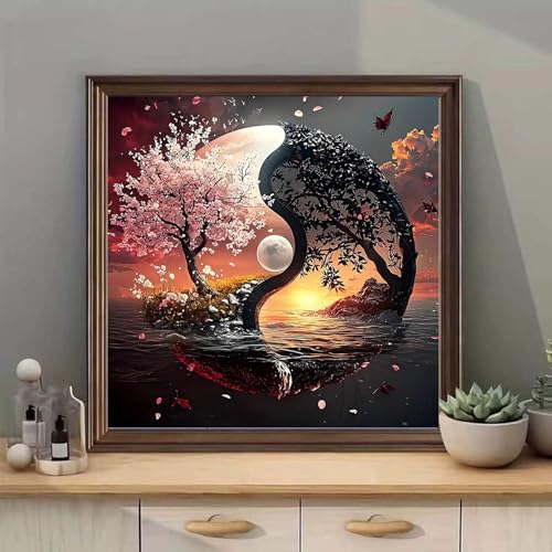 mrpwnle Tree of Life Diamond Art Kits for Adults, Tree of Life Diamond Painting Kits for Adults, 5D Diamonds Painting, DIY Full Drill Gem Art Crafts Kit Home Wall Decor Gifts 13.8x13.8 inch - Image 2