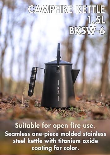 camping moon CAMPINGMOON 15L Campfire Kettle Stainless Steel Camping Kettle Black BKSW6 - Image 3