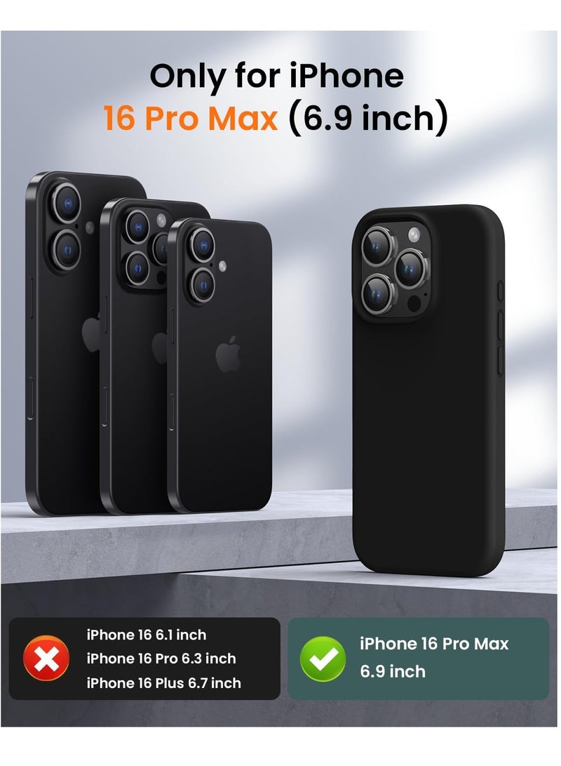 DUSALA iPhone 16 Pro Max Case, Liquid Silicone Phone Case for iPhone 16 Pro Max 6.9 Inch, Colorful Silky-Soft Protective Cover (Black) - Image 2