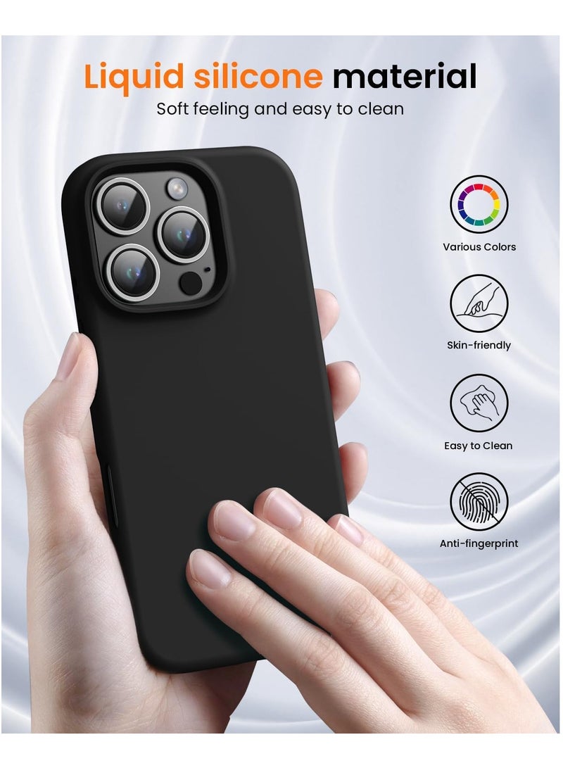 DUSALA iPhone 16 Pro Max Case, Liquid Silicone Phone Case for iPhone 16 Pro Max 6.9 Inch, Colorful Silky-Soft Protective Cover (Black) - Image 3