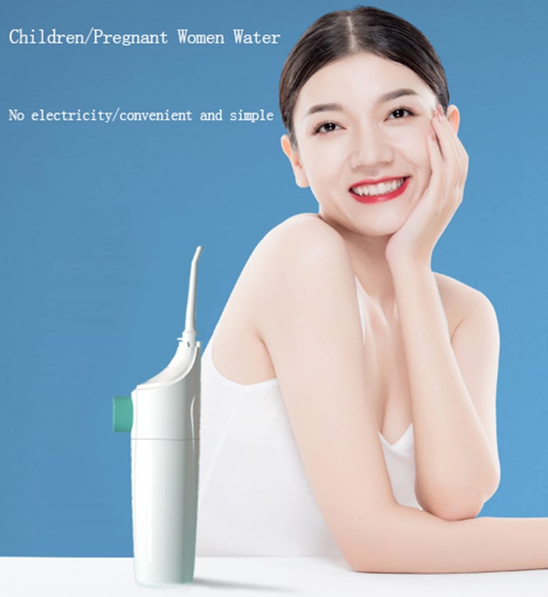 YAS Cordless Water Dental Flosser Non-Electric Simple Operation, Oral Irrigator Portable Affordable for Home & Travel, Tonsil Stone Remover Safe for Pregnant Women and Children (White) - Image 3
