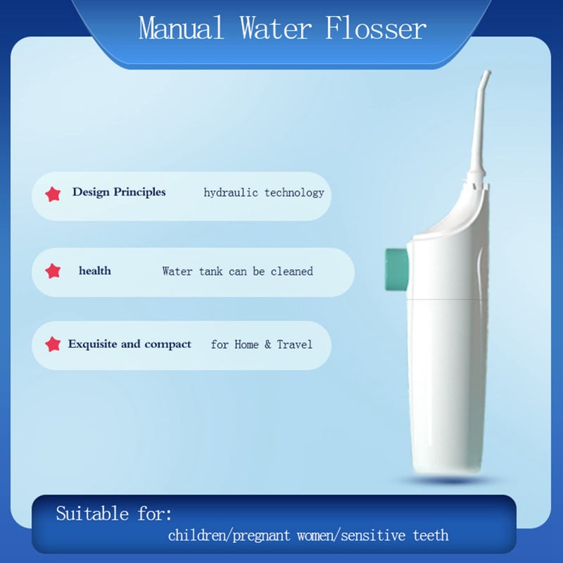YAS Cordless Water Dental Flosser Non-Electric Simple Operation, Oral Irrigator Portable Affordable for Home & Travel, Tonsil Stone Remover Safe for Pregnant Women and Children (White) - Image 5