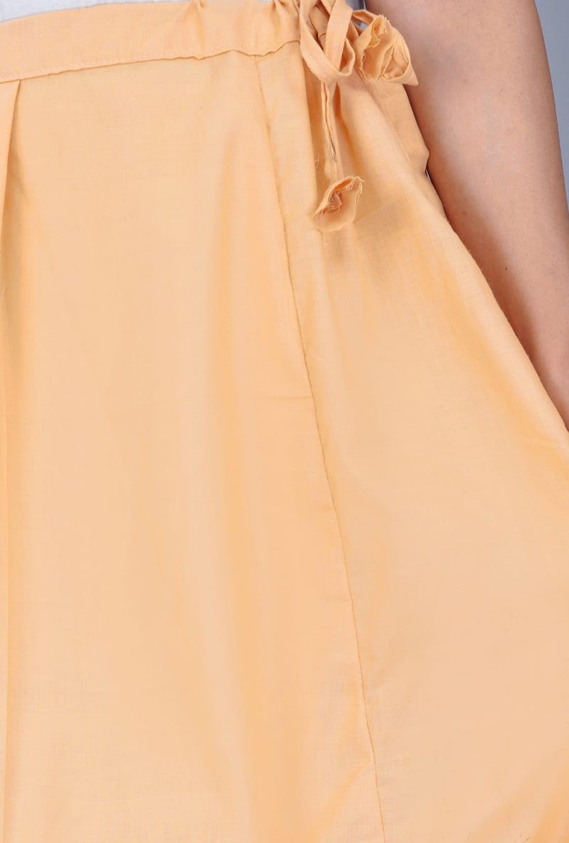 SEER Women's Cotton Cancan Petticoat, Hoopless Underskirt for Lehenga and Gown, Floor Length, Free Size, Peach Color (in, Alpha, XL, Regular, Standard, Peach Color Petticoat with Skin Color Cancan) - Image 3