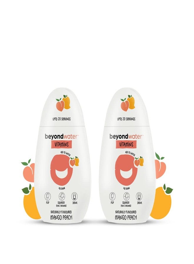 BEYOND WATER قطرات مياه بنكهة مانجو بيس من بيوند ووتر - (عبوتان × ٢٠ حصة) مُحسّنات طعم الماء، مزيج مشروب فواكه، أكثر من ١٠ فيتامينات ومعادن، مكونات طبيعية ١٠٠٪، بدون سكر، مياه بنكهة - Image 1