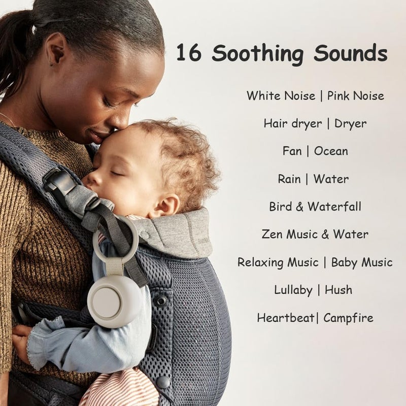 TKGOU Portable Sound Machine for Baby Kids  Sleep Soother  16 Soothing Sounds  Timer  Memory Function  30H  White Noise  Shush  Travel  Registry Gift  Newborn Essentials  Clips on Stroller - Image 2