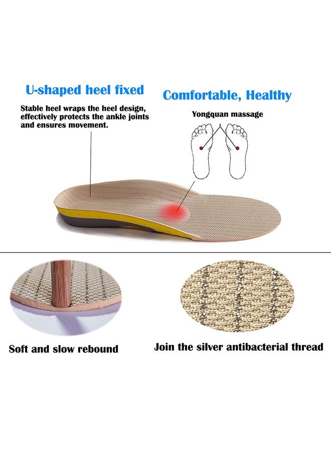 ZCM-HAPPY - 2-Pair of Orthopedic Arch Support Insole Multi-Functional Shock Absorption Sweat Absorption Breathable Suitable for Leisure Sports - Image 1